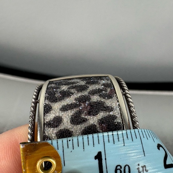 Brighton Leopard Print Crystal Wide Cuff Bracelet with Hinged Closure - Picture 14 of 15